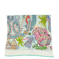 Hermes Vert Bleu Multicolor Splash Park Cashmere Silk Shawl