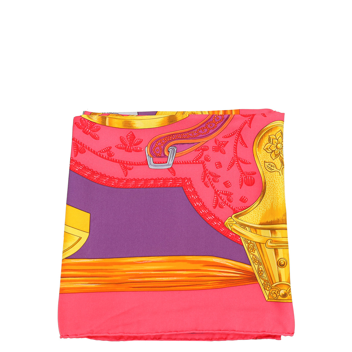 Hermes Fuchsia Multicolor Etriers Silk Scarf