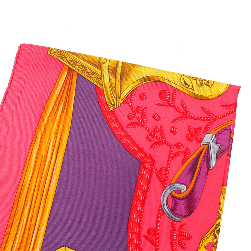 Hermes Fuchsia Multicolor Etriers Silk Scarf