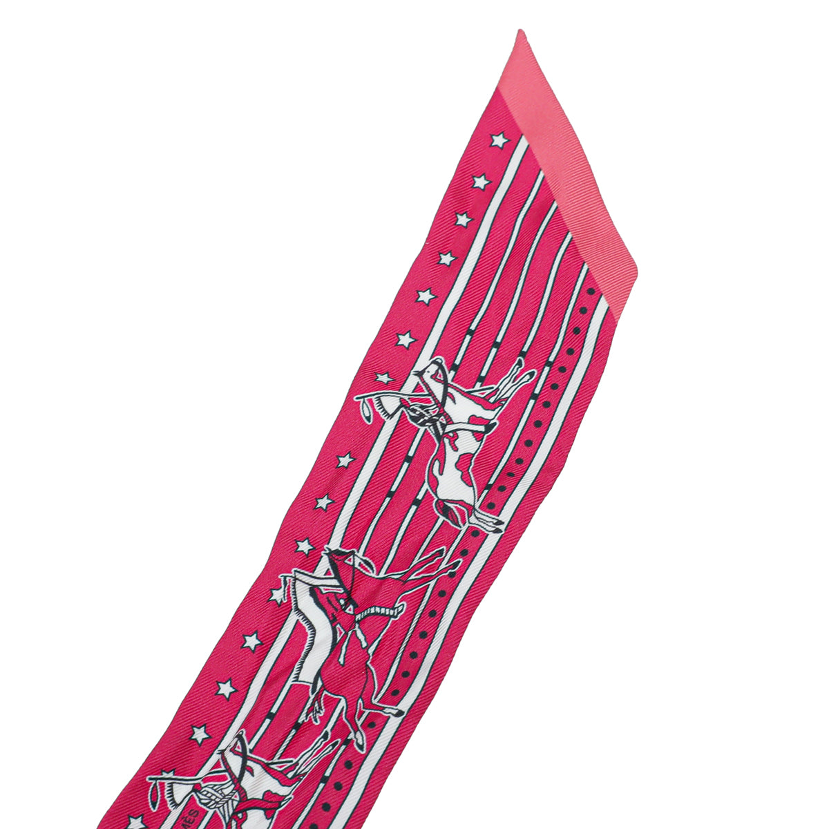 Hermes Multicolor Horses Print Silk Twilly