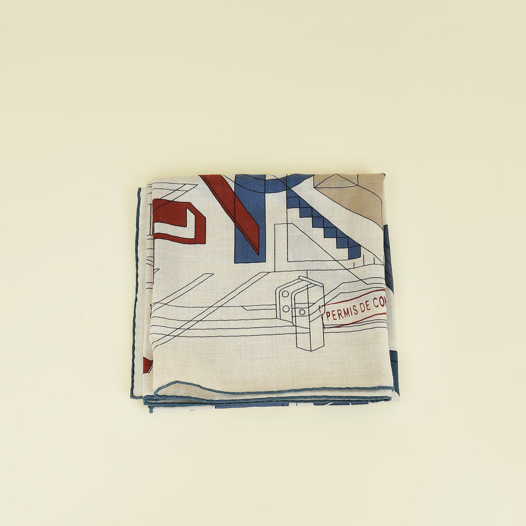 Hermes Tricolor Permis De Construire Scarf 100