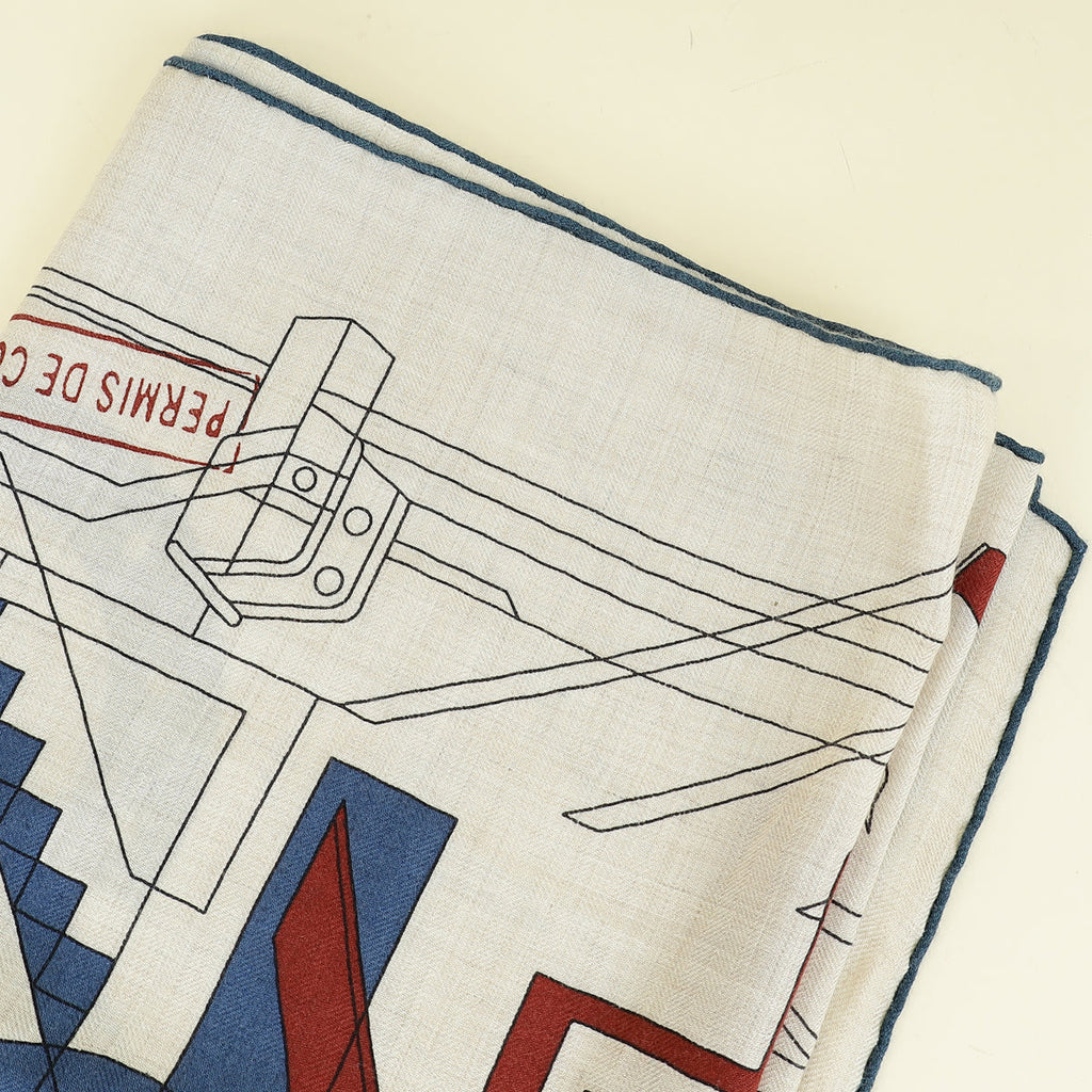 Hermes Tricolor Permis De Construire Scarf 100