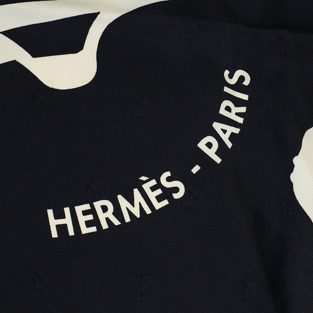 Hermes Bicolor Tout en Carre Silk Scarf 90