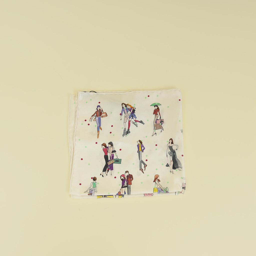 Hermes Blanc Multicolor Les Parisiennes de Kiraz Square Scarf