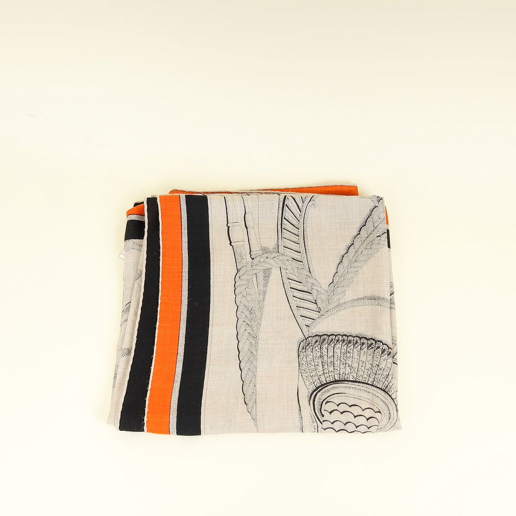 Hermes Multicolor Zouaves et Dragons Wash Shawl 140