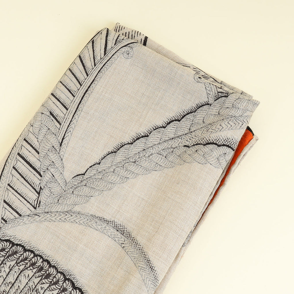 Hermes Multicolor Zouaves et Dragons Wash Shawl 140