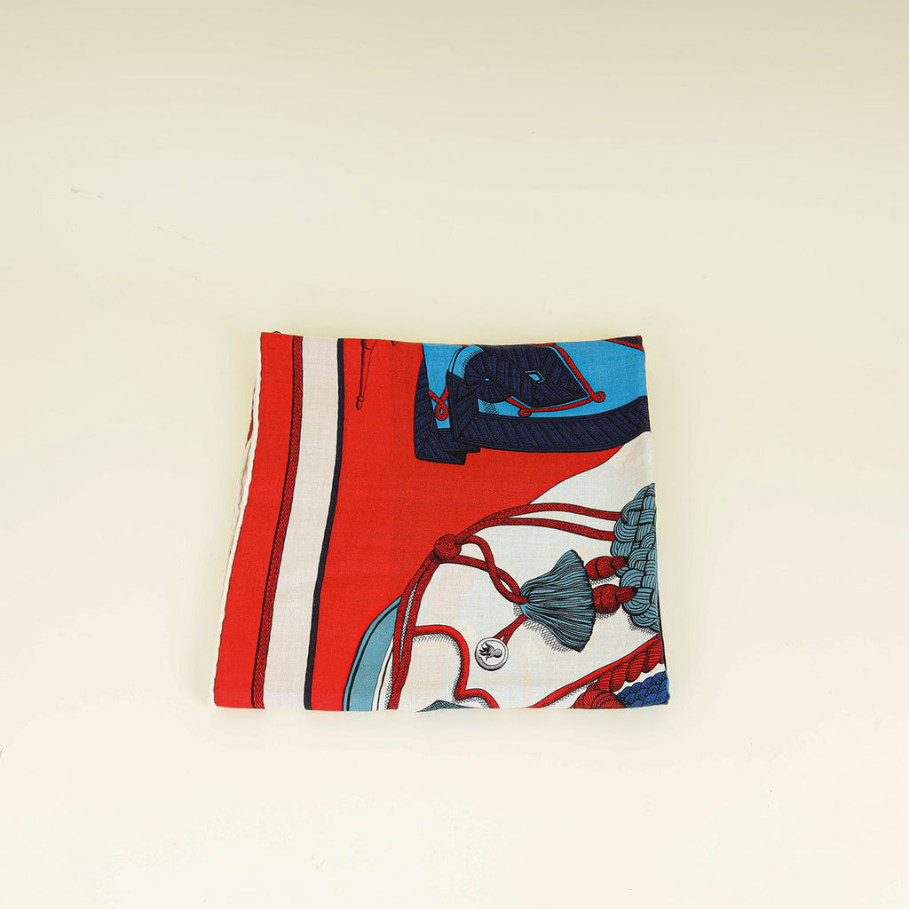 Hermes Multicolor Zouaves et Dragons Cashmere Shawl 140