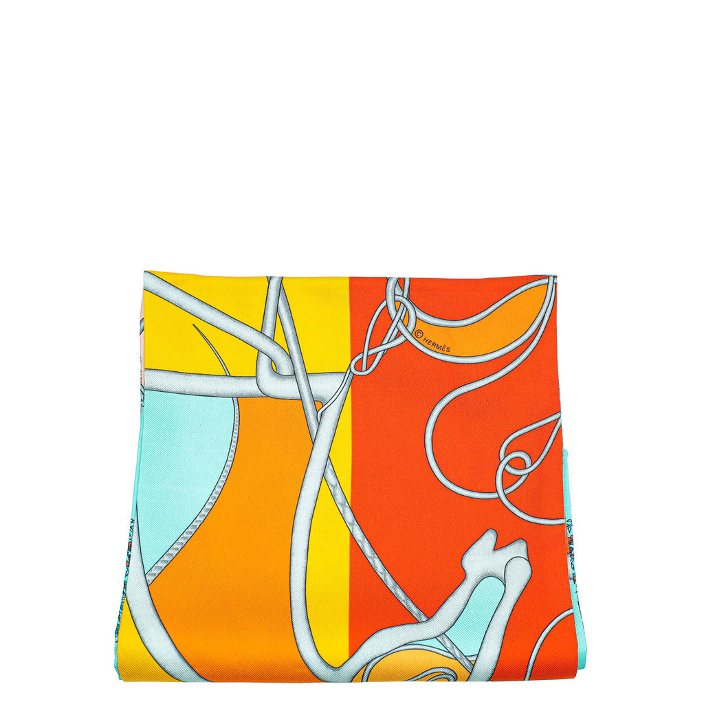 Hermes Multicolor Silk Pegase Maxi Twilly