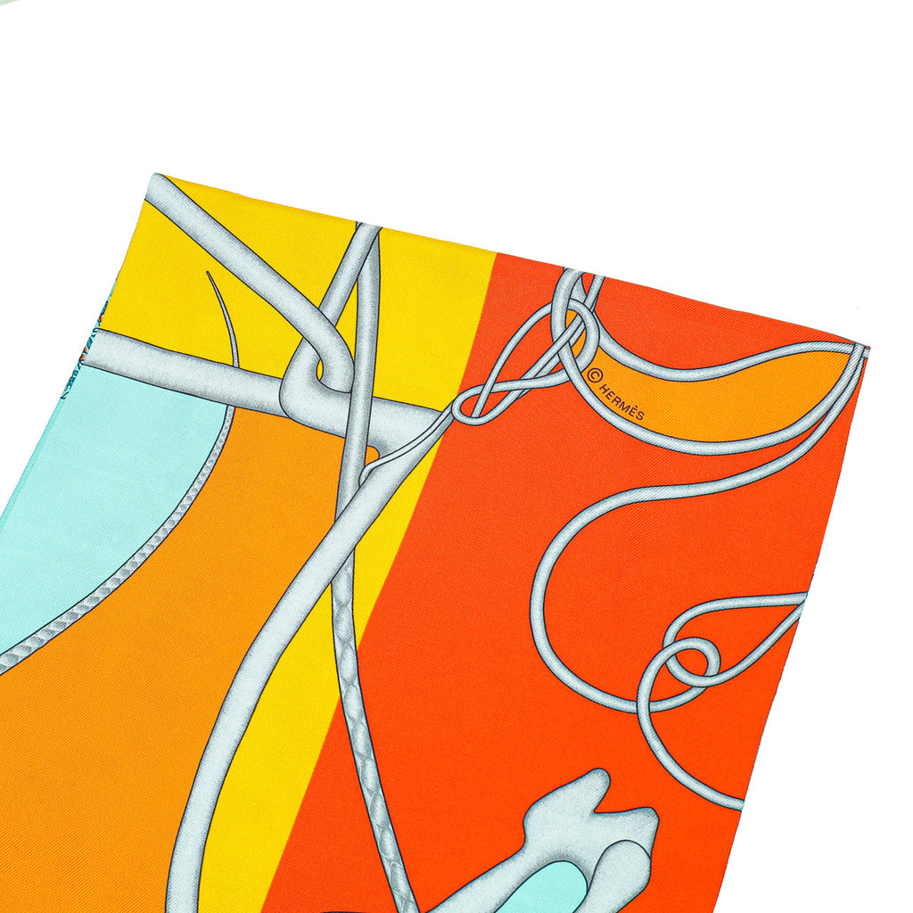 Hermes Multicolor Silk Pegase Maxi Twilly