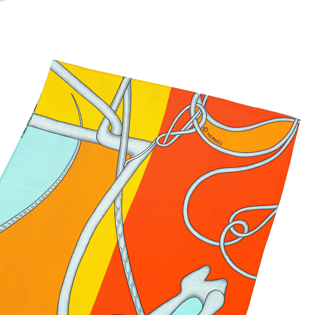 Hermes Multicolor Silk Pegase Maxi Twilly