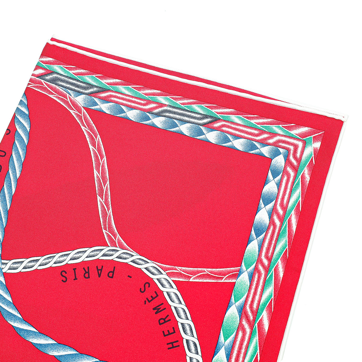 Hermes Red Multicolor Robe Du Soir Silk Scarf