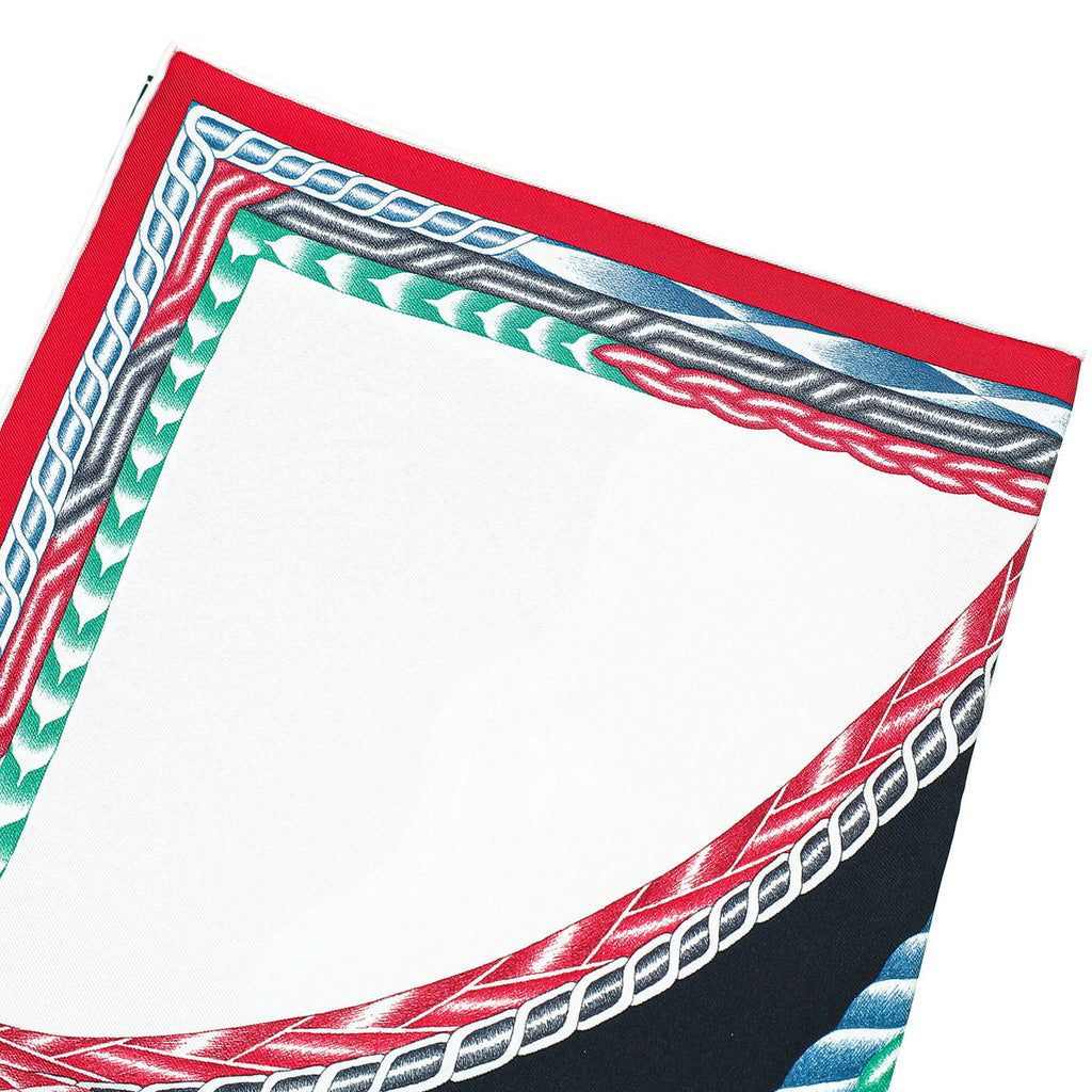 Hermes Red Multicolor Robe Du Soir Silk Scarf