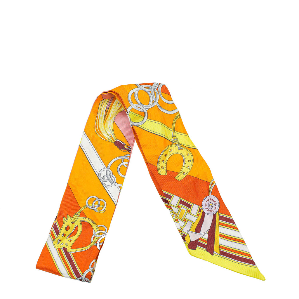 Hermes Tricolor Brides et Gris-Gris Twilly Scarf