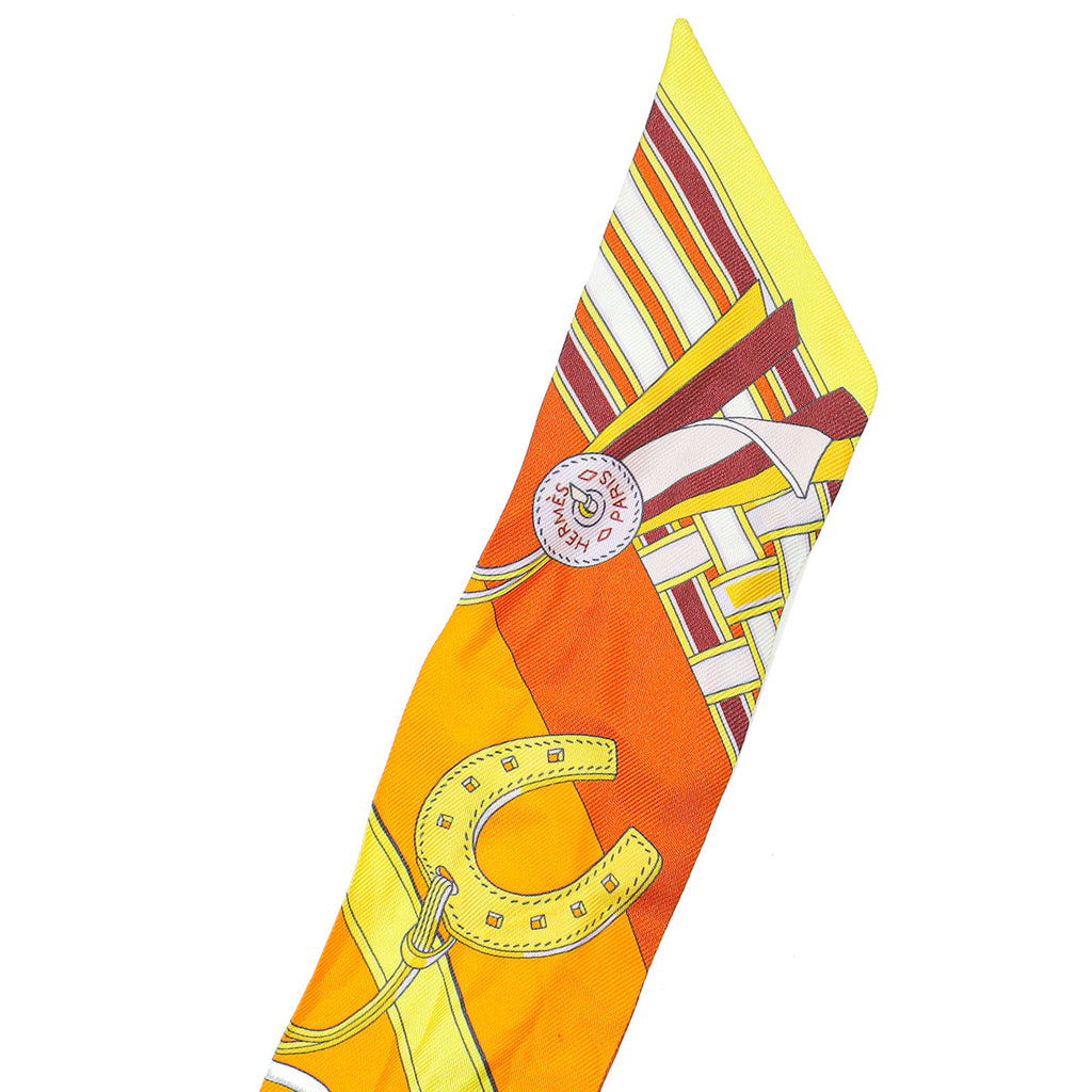 Hermes Tricolor Brides et Gris-Gris Twilly Scarf