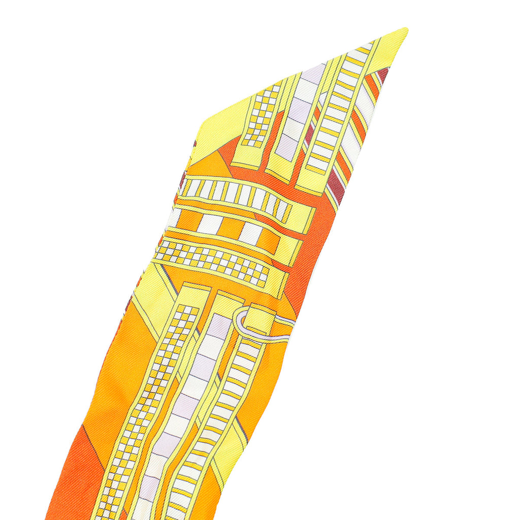 Hermes Tricolor Brides et Gris-Gris Twilly Scarf