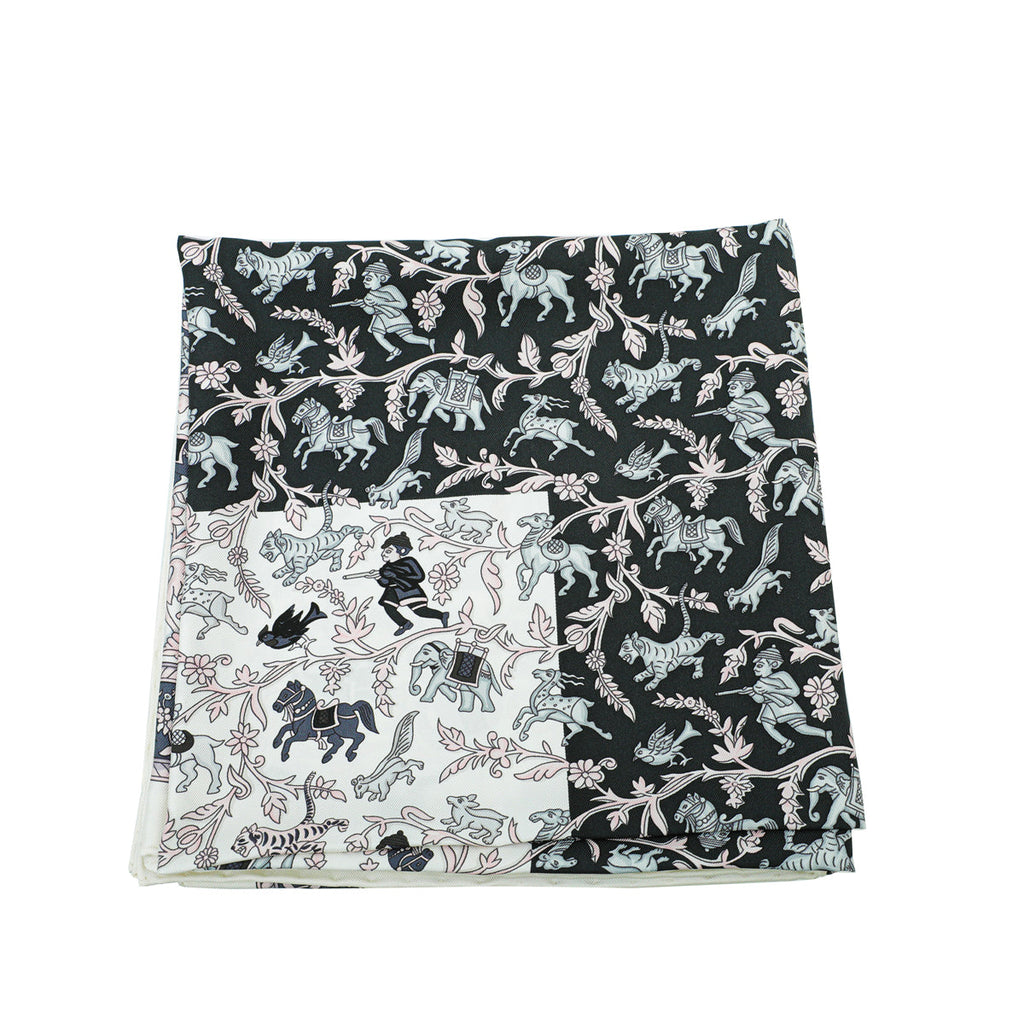 Hermes Tricolor Chasse En Inde Silk Scarf