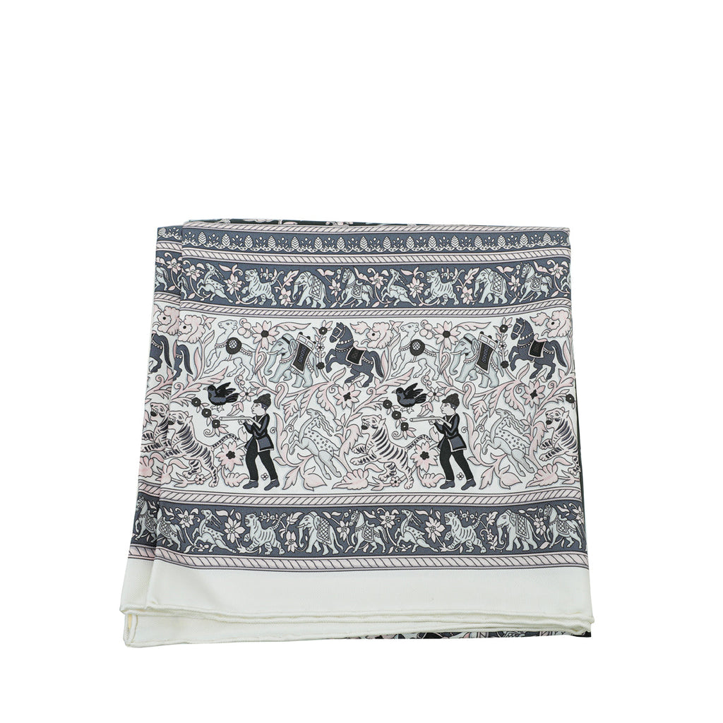 Hermes Tricolor Chasse En Inde Silk Scarf