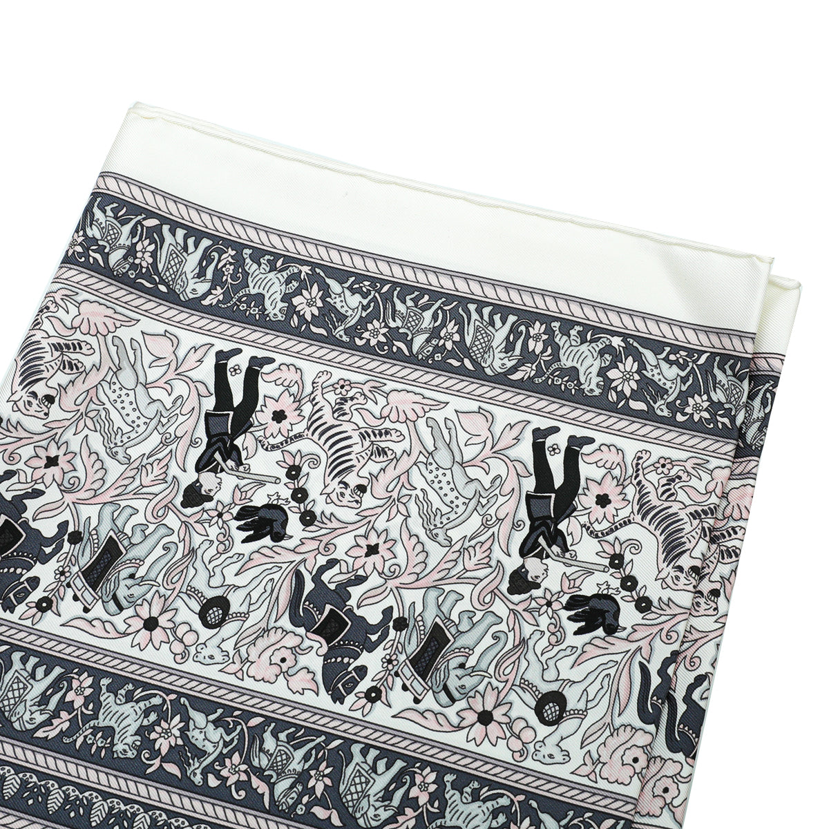 Hermes Tricolor Chasse En Inde Silk Scarf