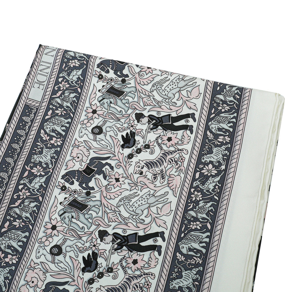 Hermes Tricolor Chasse En Inde Silk Scarf