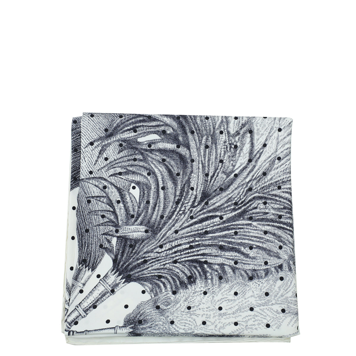 Hermes Tricolor Plumets Et Panaches Print Scarf
