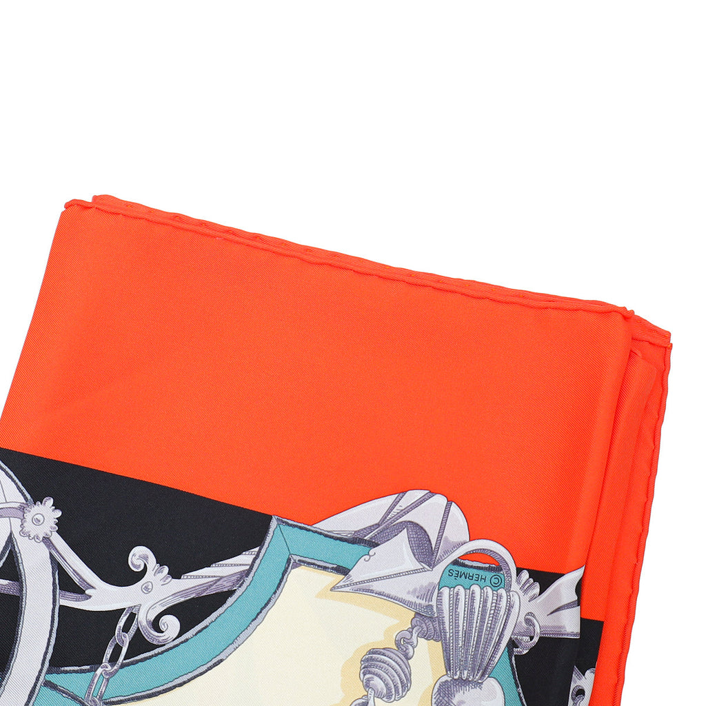 Hermes Rouge Multicolor "Par Mefsire Antoine de Plvvinel" Print Scarf