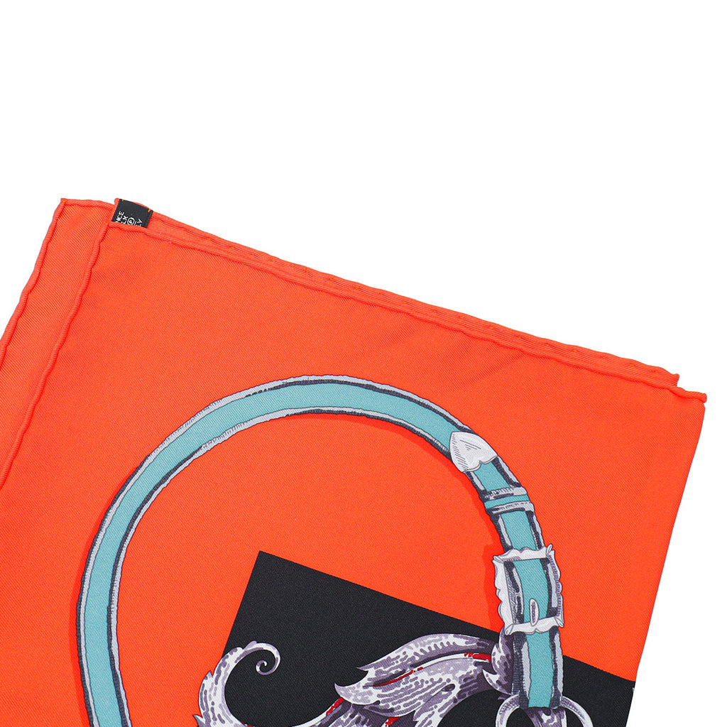 Hermes Rouge Multicolor "Par Mefsire Antoine de Plvvinel" Print Scarf