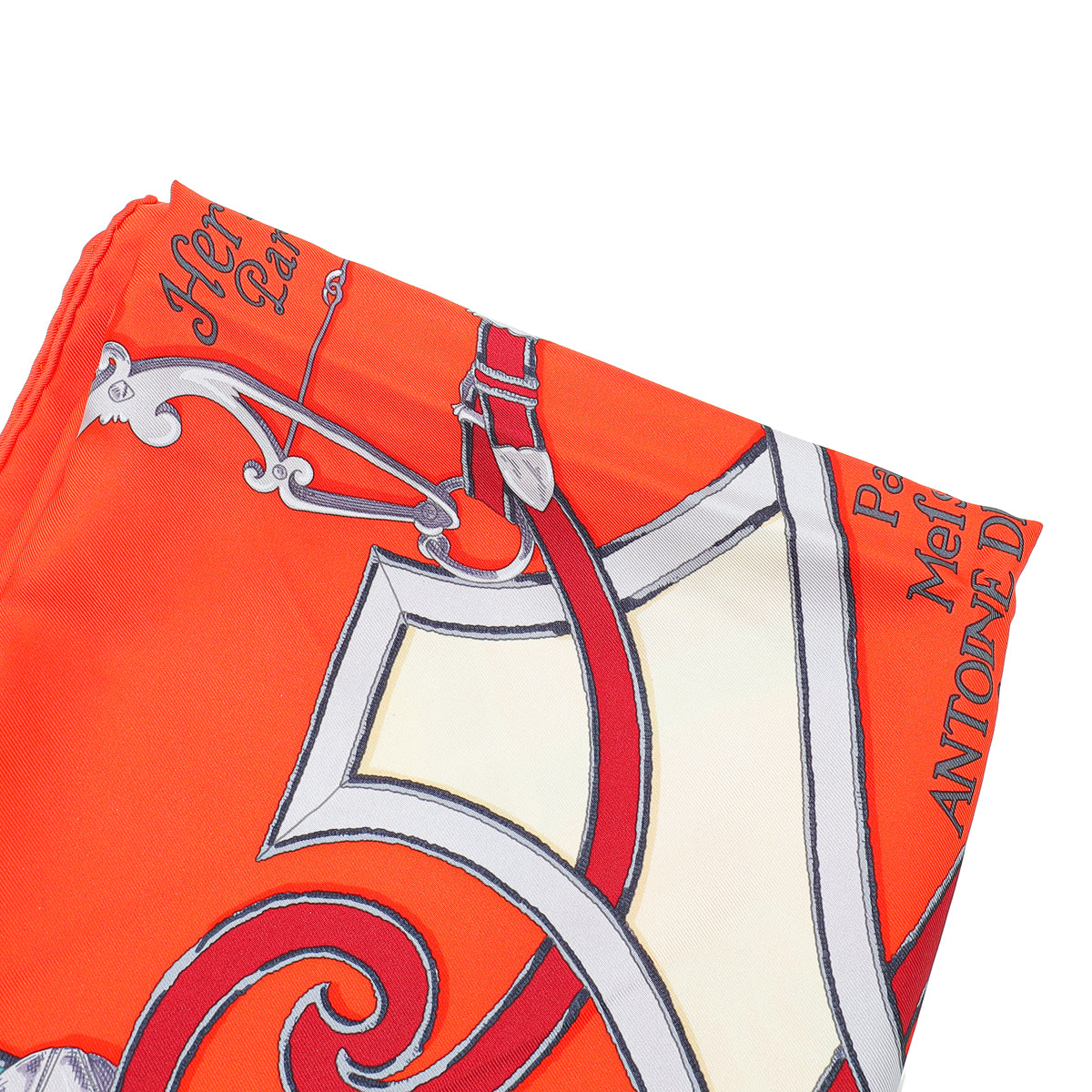 Hermes Rouge Multicolor "Par Mefsire Antoine de Plvvinel" Print Scarf