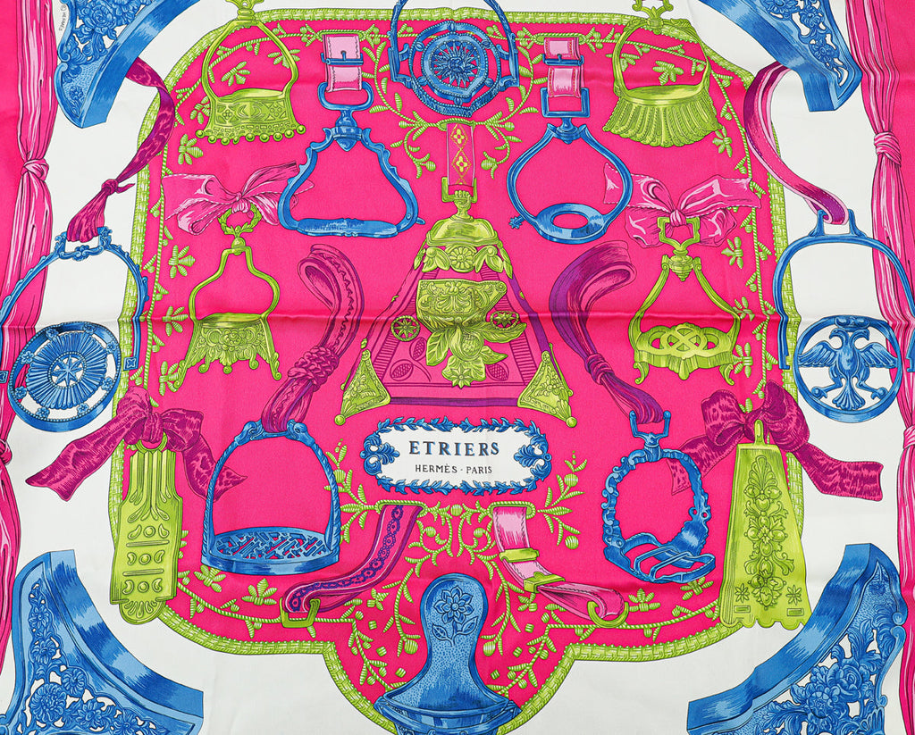 Hermes Multicolor Étriers Françoise de la Perrière Silk Scarf