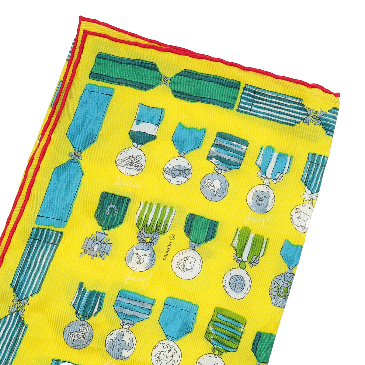 Hermes Multicolor Print Cotton Silk Square Scarf