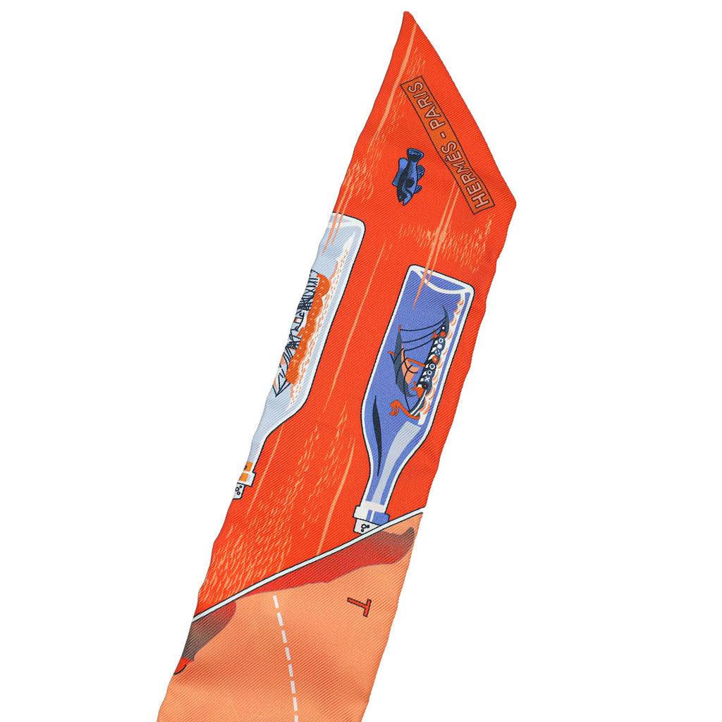 Hermes Multicolor Caleche Mors et Bouteilles Silk Twilly