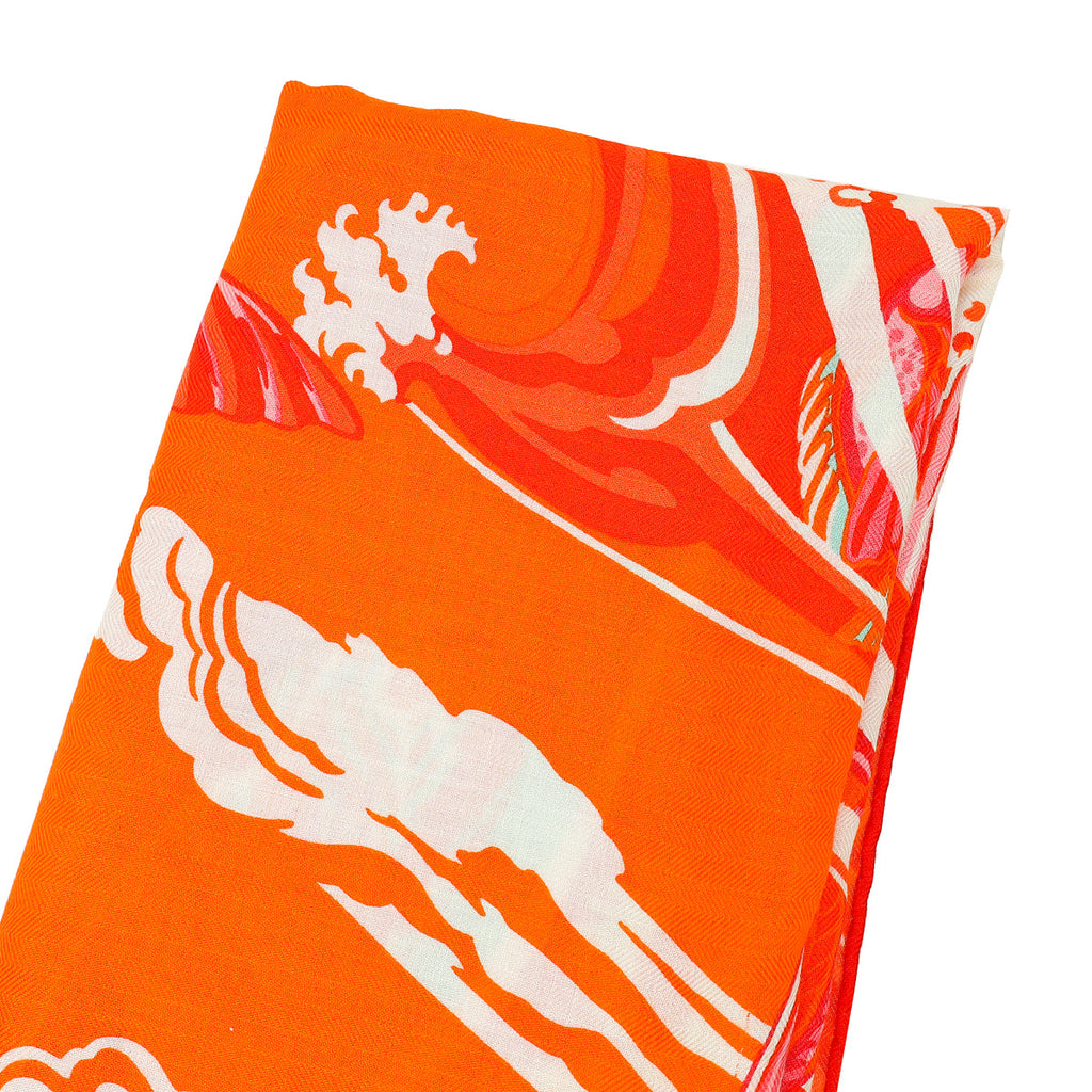 Hermes Multicolor De La Mer Au Ciel Cashmere Silk 140 Shawl
