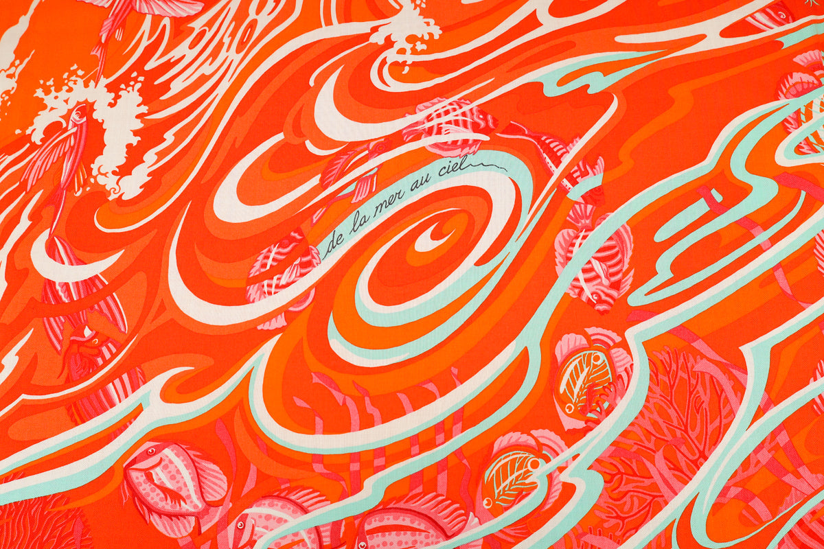 Hermes Multicolor De La Mer Au Ciel Cashmere Silk 140 Shawl