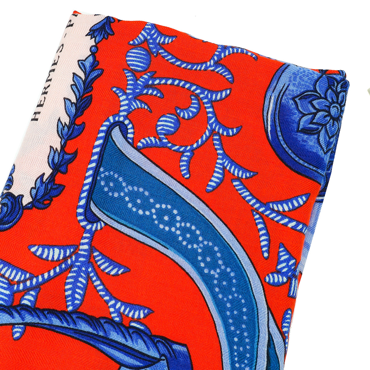 Hermes Orange Multicolor Duo D'Etriers Cashmere Silk 140 Shawl