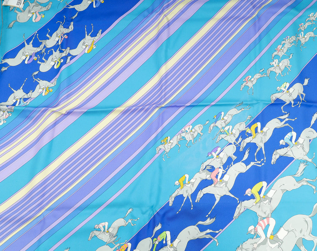 Hermes Multicolor Les Courses Pocket Silk Scarf 90