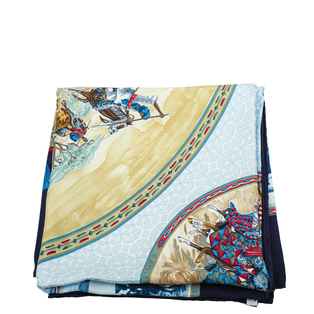 Hermes Multicolor Cavaliers Peuls by Jean de Fougerolle Silk Scarf