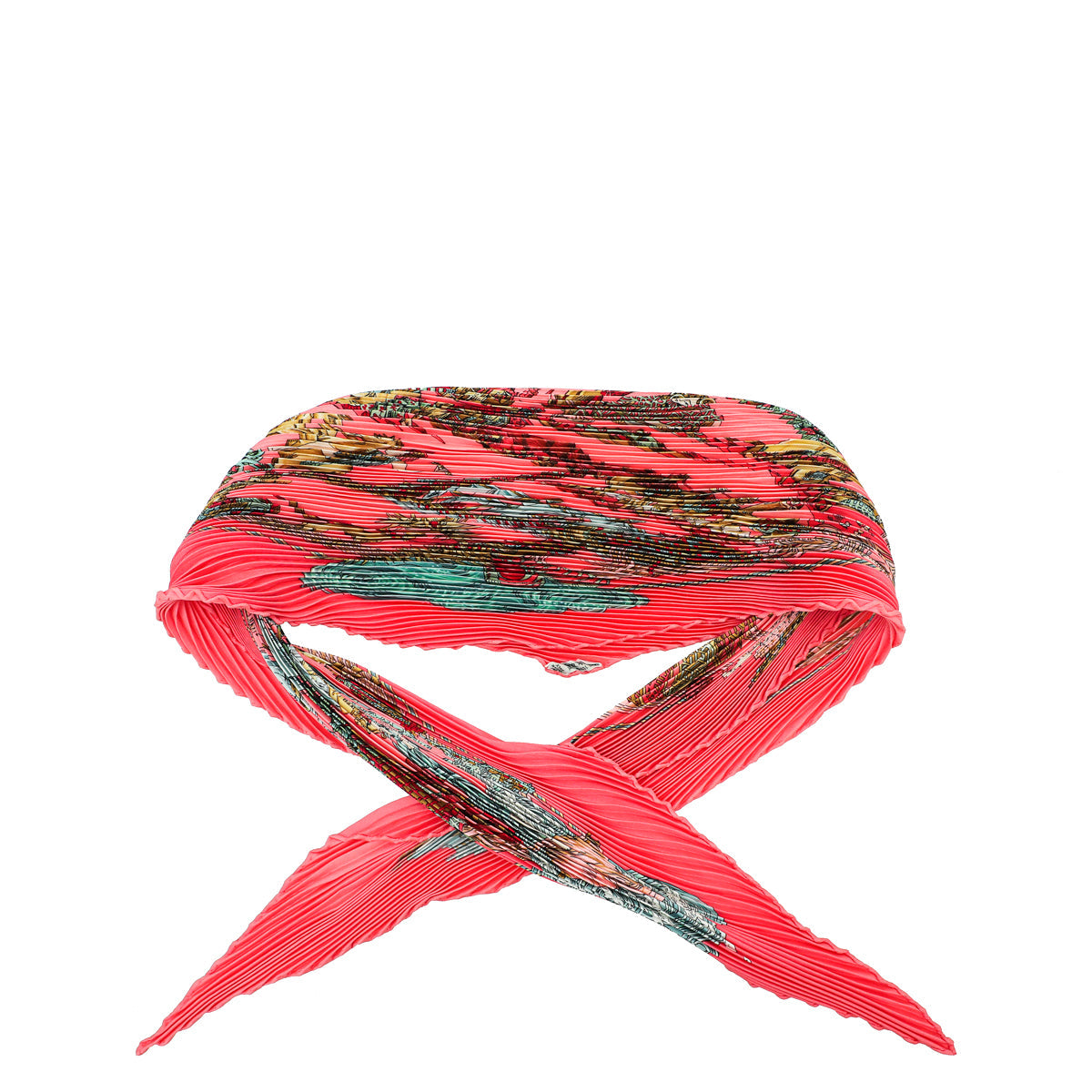 Hermes Multicolor Au Fil de la Soie Plisse Silk Scarf