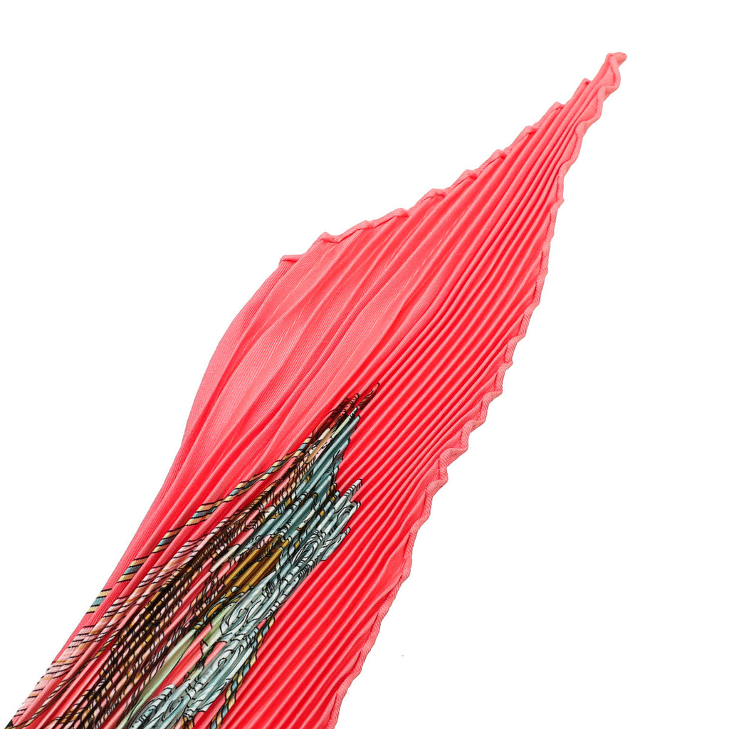 Hermes Multicolor Au Fil de la Soie Plisse Silk Scarf