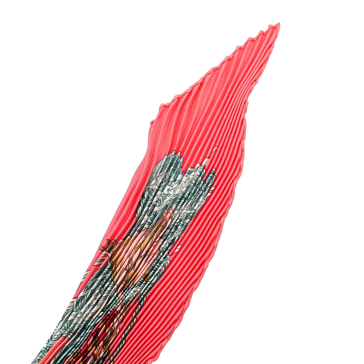 Hermes Multicolor Au Fil de la Soie Plisse Silk Scarf