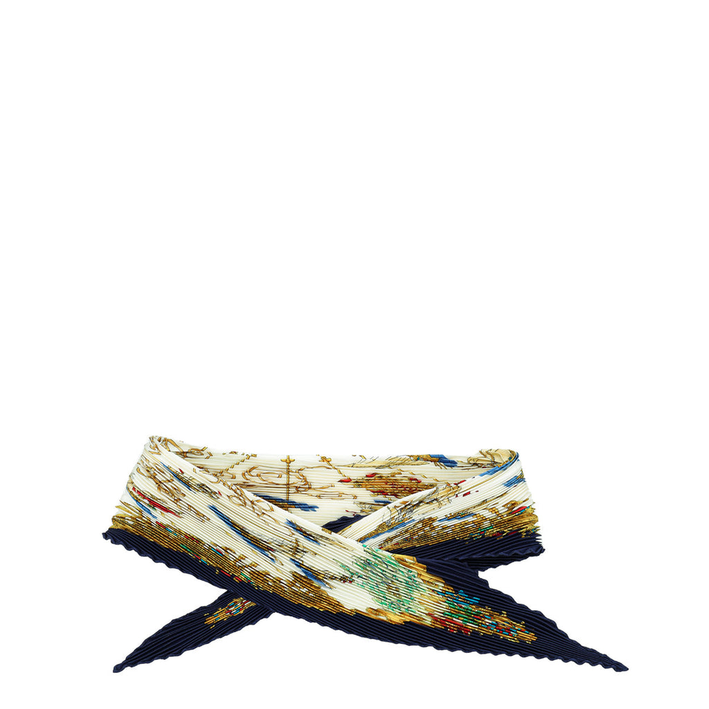 Hermes Multicolor Voiles De Lumiere Plisse Silk Scarf