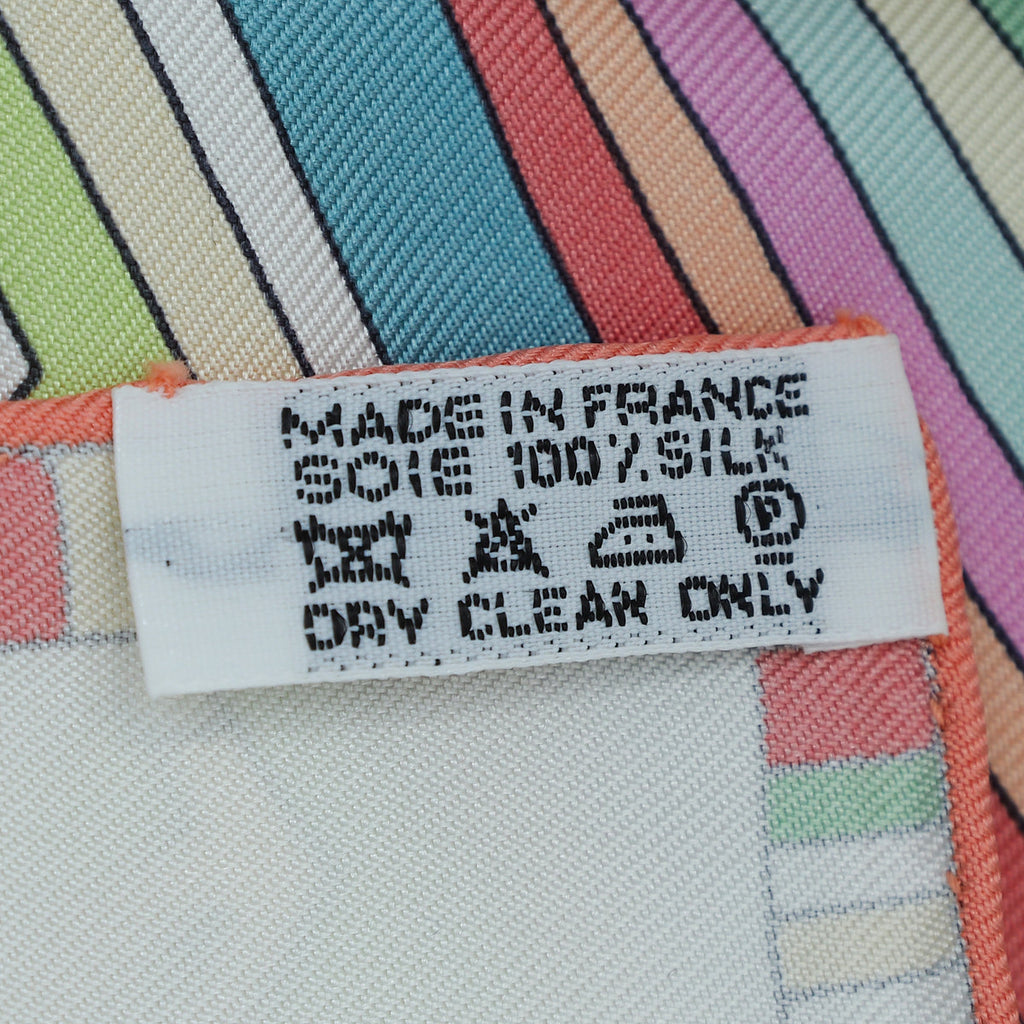 Hermes Multicolor 4 FBG Paris France Silk Scarf