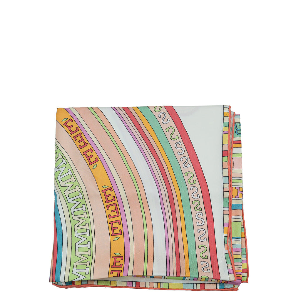 Hermes Multicolor 4 FBG Paris France Silk Scarf