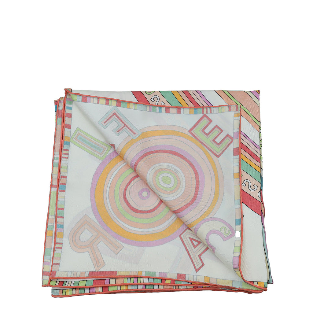 Hermes Multicolor 4 FBG Paris France Silk Scarf