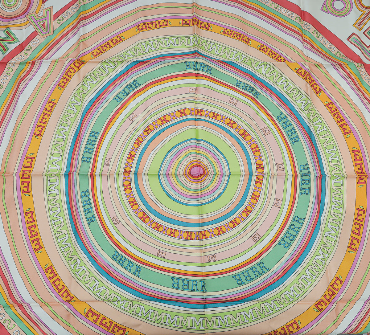 Hermes Multicolor 4 FBG Paris France Silk Scarf