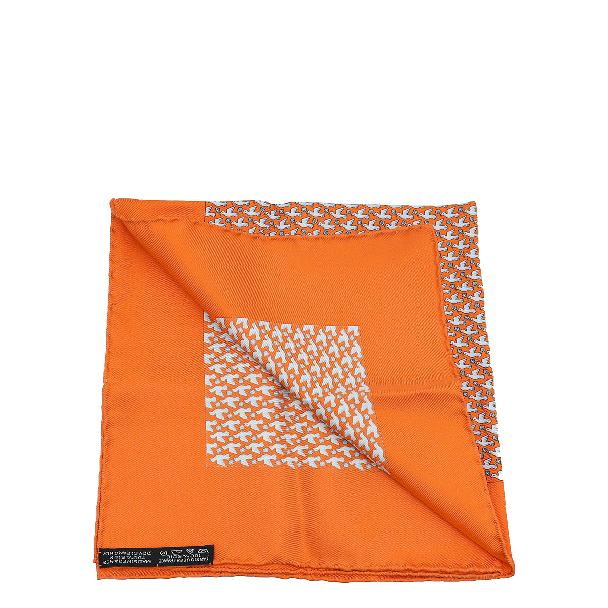 Hermes Orange Multicolor Silk Scarf