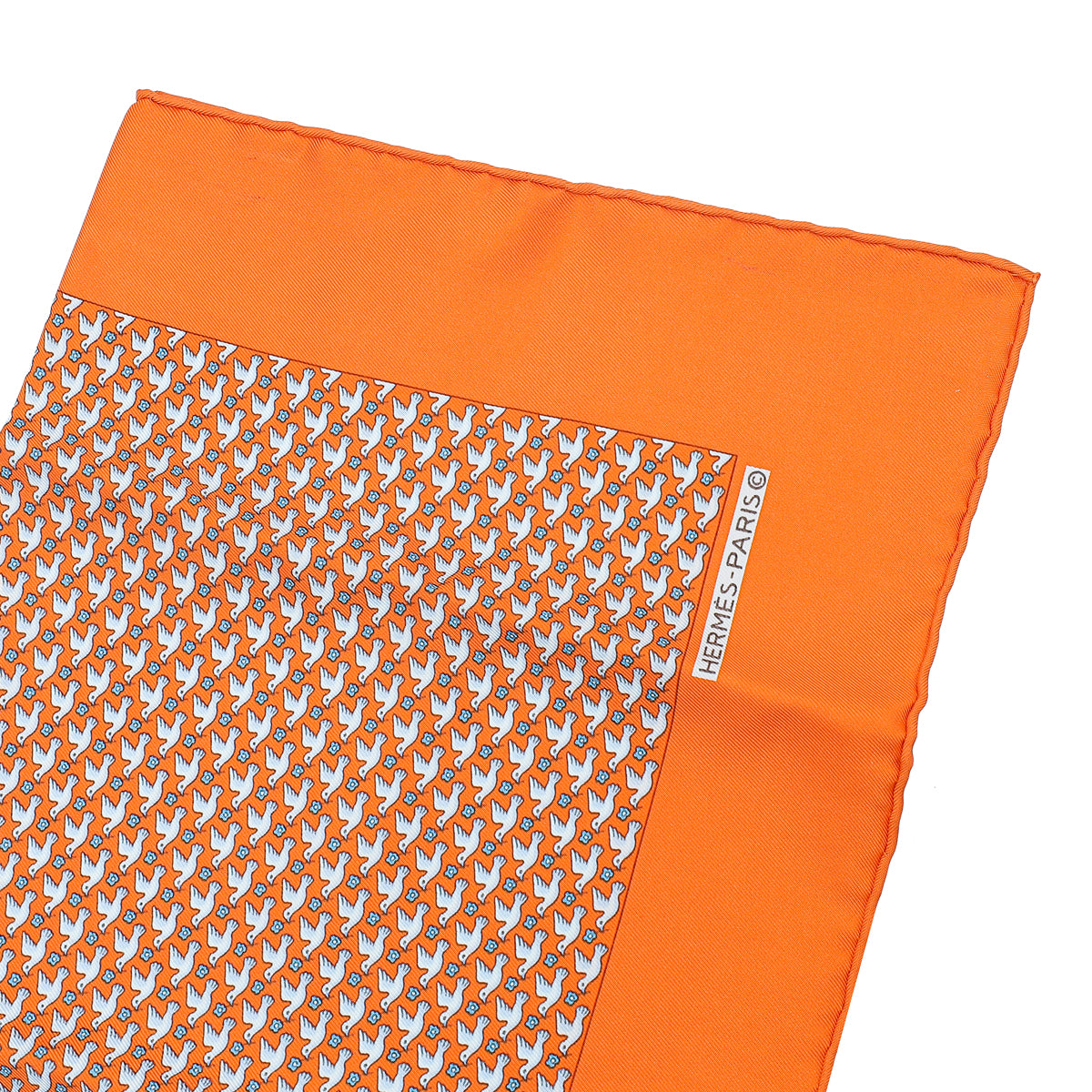 Hermes Orange Multicolor Silk Scarf