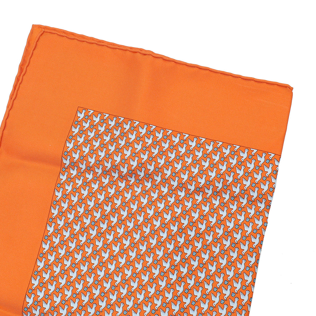 Hermes Orange Multicolor Silk Scarf