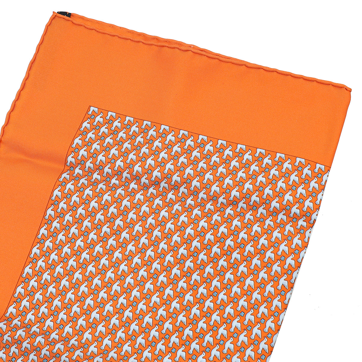 Hermes Orange Multicolor Silk Scarf