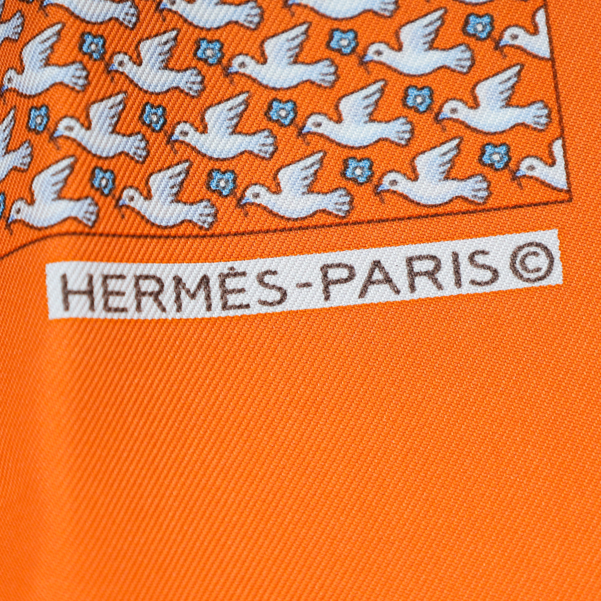 Hermes Orange Multicolor Silk Scarf