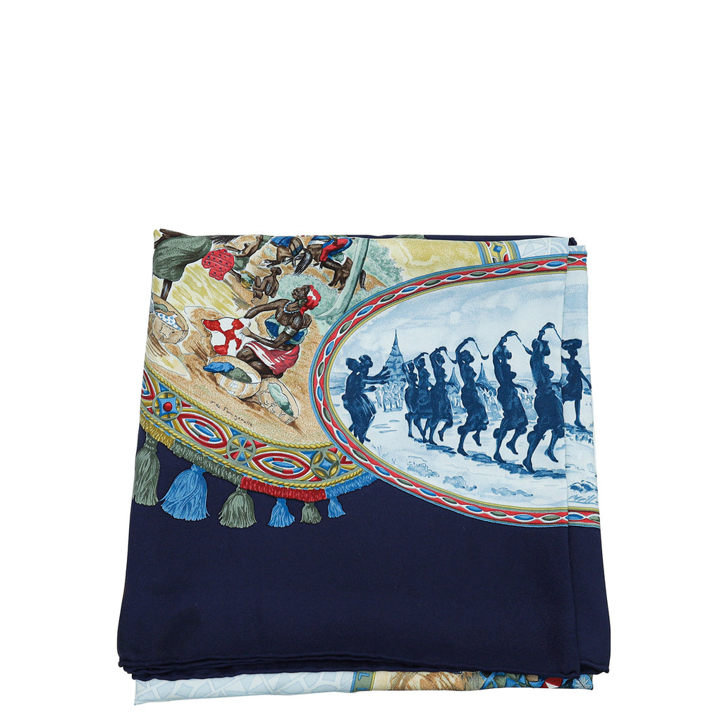 Hermes Multicolor Cavaliers Peuls by Jean de Fougerolle Silk Scarf