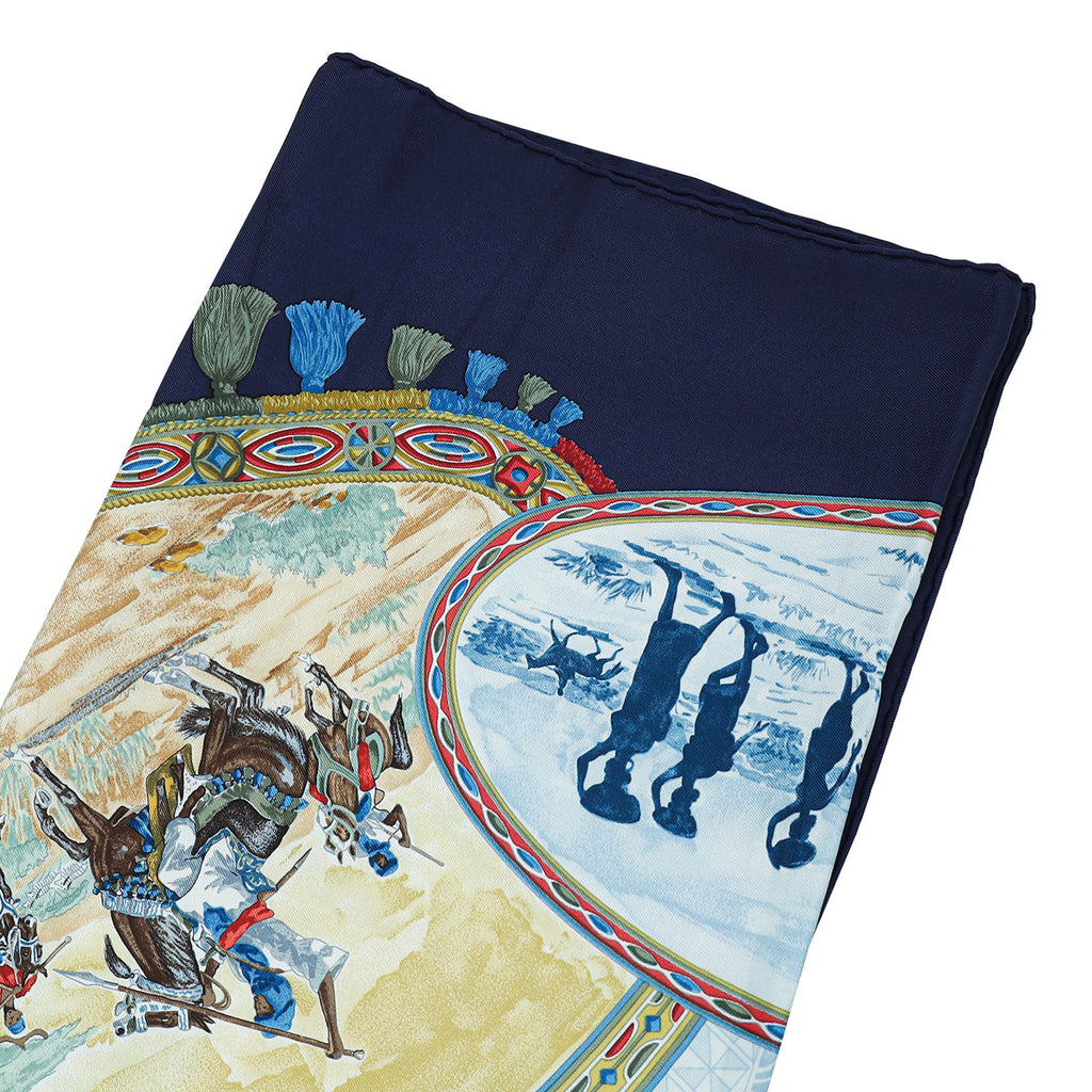Hermes Multicolor Cavaliers Peuls by Jean de Fougerolle Silk Scarf